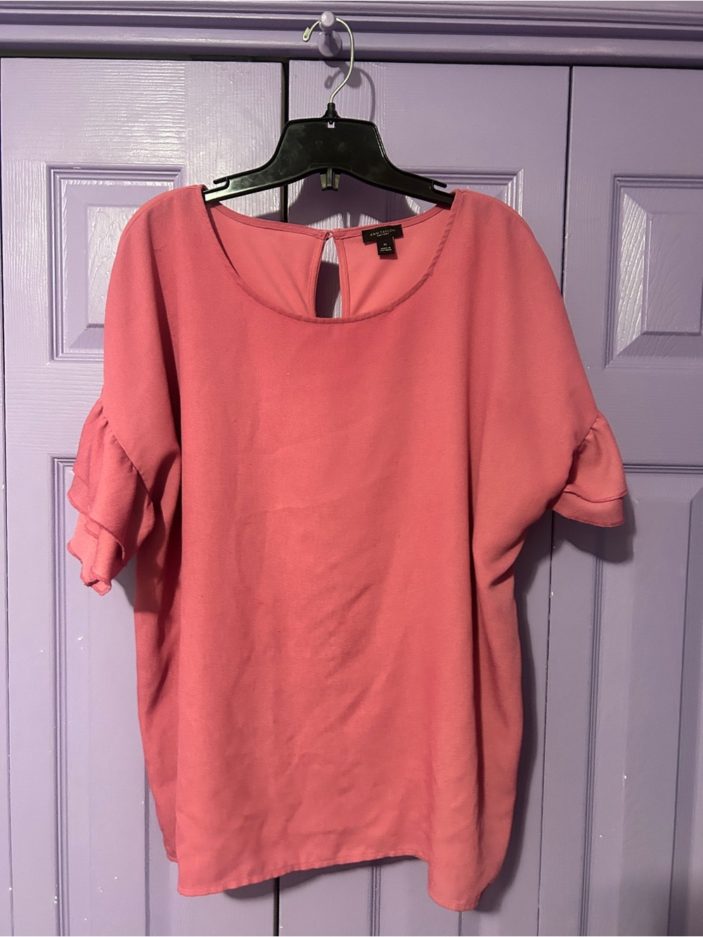 George Coral Pink Ruffle Sleeve Blouse